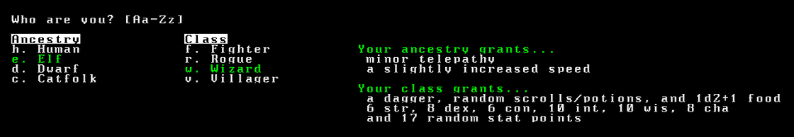 an image of character creation within rust-rl